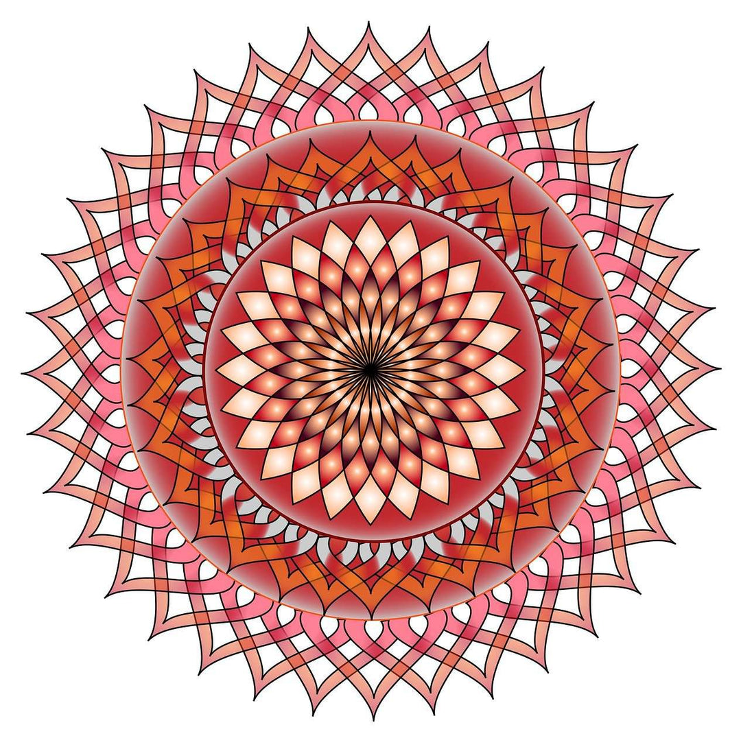 Pastellrotes Mandala Diamond Painting