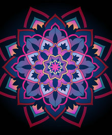 Rot-Rosa-Lila Mandala Diamond Painting