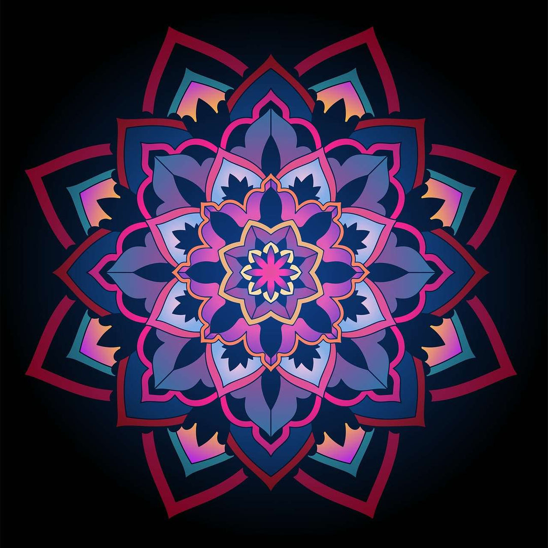 Rot-Rosa-Lila Mandala Diamond Painting