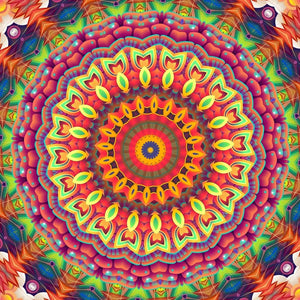 Farbenfrohes Mandala Diamond Painting mit Kreisornament