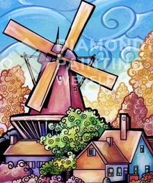 Holländische Windmühle Diamond Painting