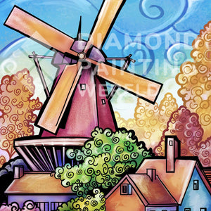 Holländische Windmühle Diamond Painting