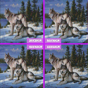 Wölfe im Schnee - Diamond Painting Wintermotiv, Bild 2