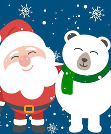 Weihnachtsmann und Eisbär Diamond Painting