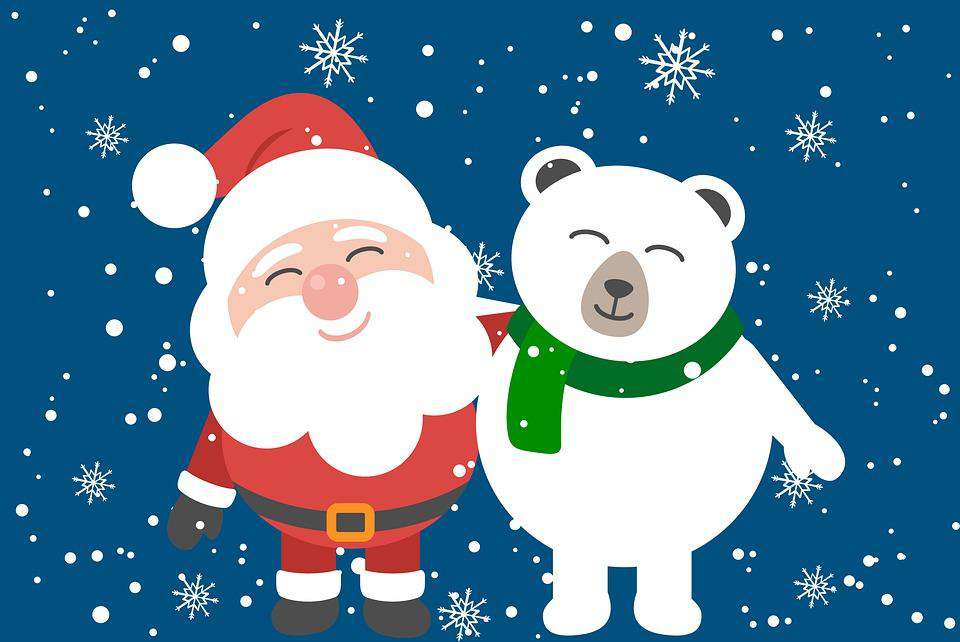Weihnachtsmann und Eisbär Diamond Painting