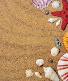 Muscheln im Sand Diamond Painting mit Seesternen
