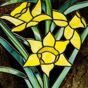 Gelbe Narzissen Glasbild Diamond Painting Motiv