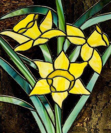 Gelbe Narzissen Glasbild Diamond Painting Motiv