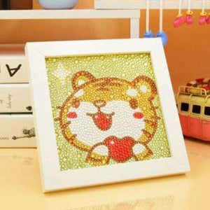 Tiger mit Herz - Diamond Painting Kinder Motiv