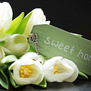 Sweet Home im Frühling - Diamond Painting mit weißen Tulpen