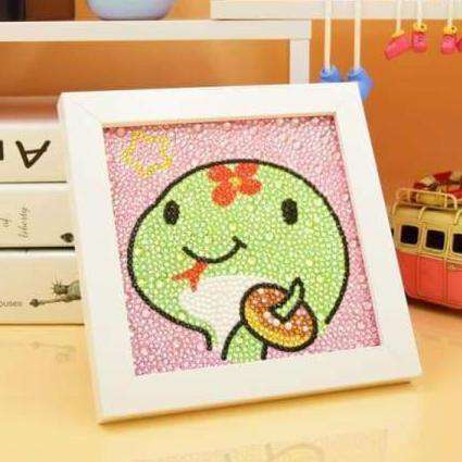 Schlange mit Donut - Diamond Painting Kindermotiv