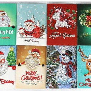 Frohe Weihnachten Karten Set Diamond Painting 8 Stück, Bild 2