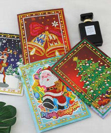 Weihnachtskarten Feiertage Diamond Painting 4 Stück