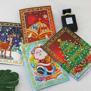 Weihnachtskarten Feiertage Diamond Painting 4 Stück