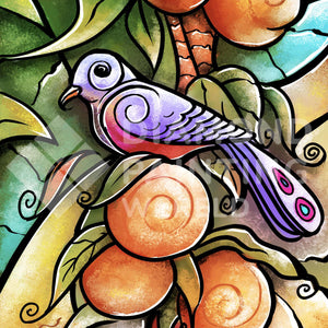 Vogel im Baum Exklusiv-Design - Diamond Painting Vogelmotiv
